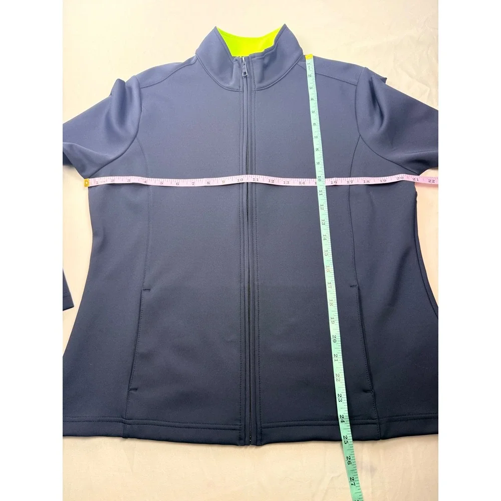 EP Pro Tour Tech L Navy Full Zip Performance Golf Jacket Stretch